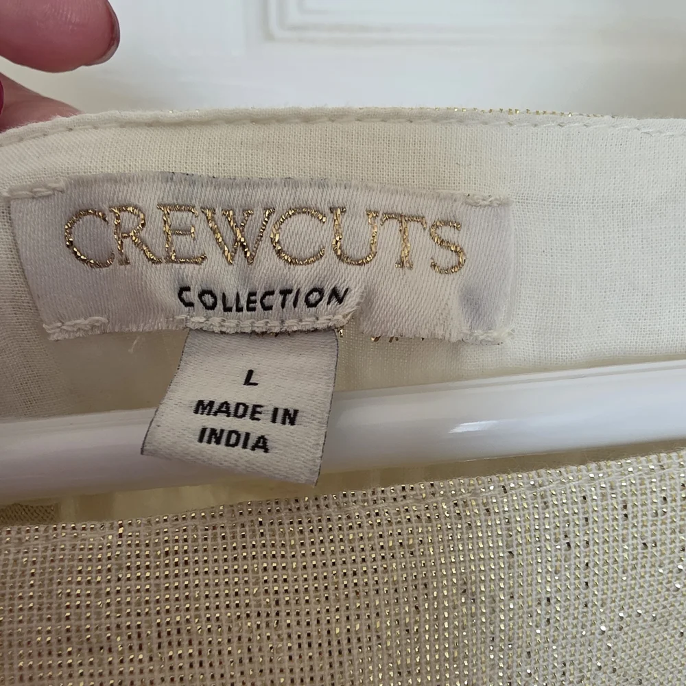 Crewcuts Girls Metallic Gold Square Neck Blouse L (10-12) NWOT